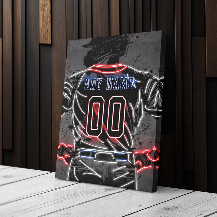 Atlanta Braves Custom Jersey Canvas | Neon Wall Art - CanvasNeon