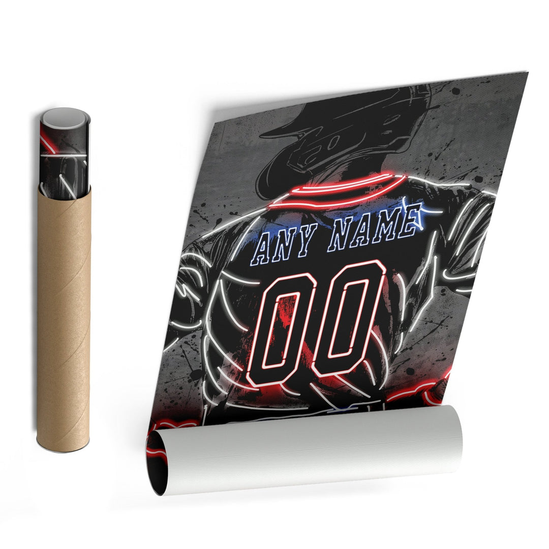 Atlanta Braves Custom Jersey Canvas | Neon Wall Art - CanvasNeon