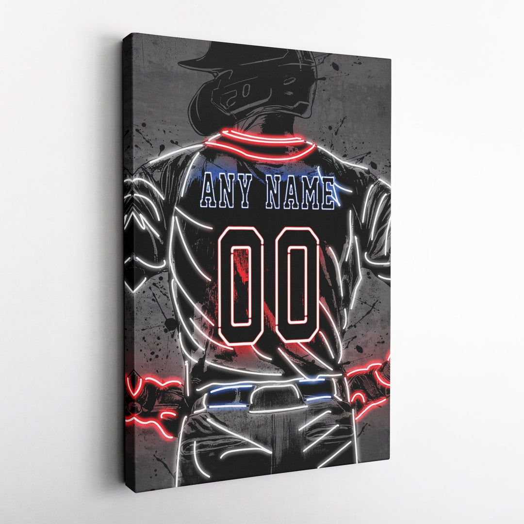 Atlanta Braves Custom Jersey Canvas | Neon Wall Art - CanvasNeon
