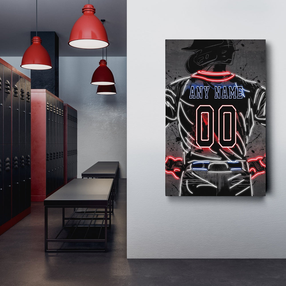 Atlanta Braves Custom Jersey Canvas | Neon Wall Art - CanvasNeon