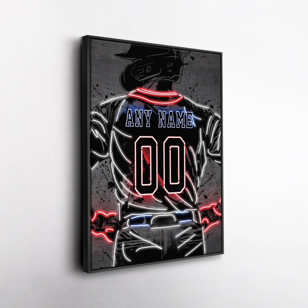 Atlanta Braves Custom Jersey Canvas | Neon Wall Art - CanvasNeon
