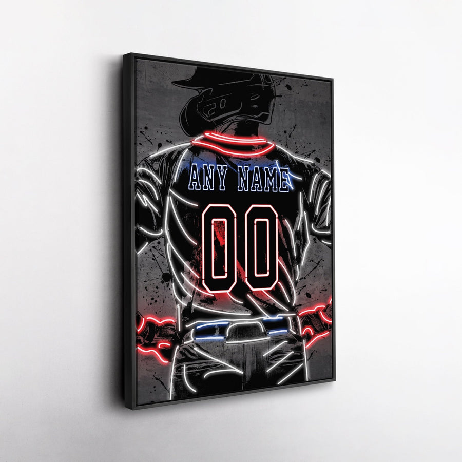 Atlanta Braves Custom Jersey Canvas | Neon Wall Art - CanvasNeon