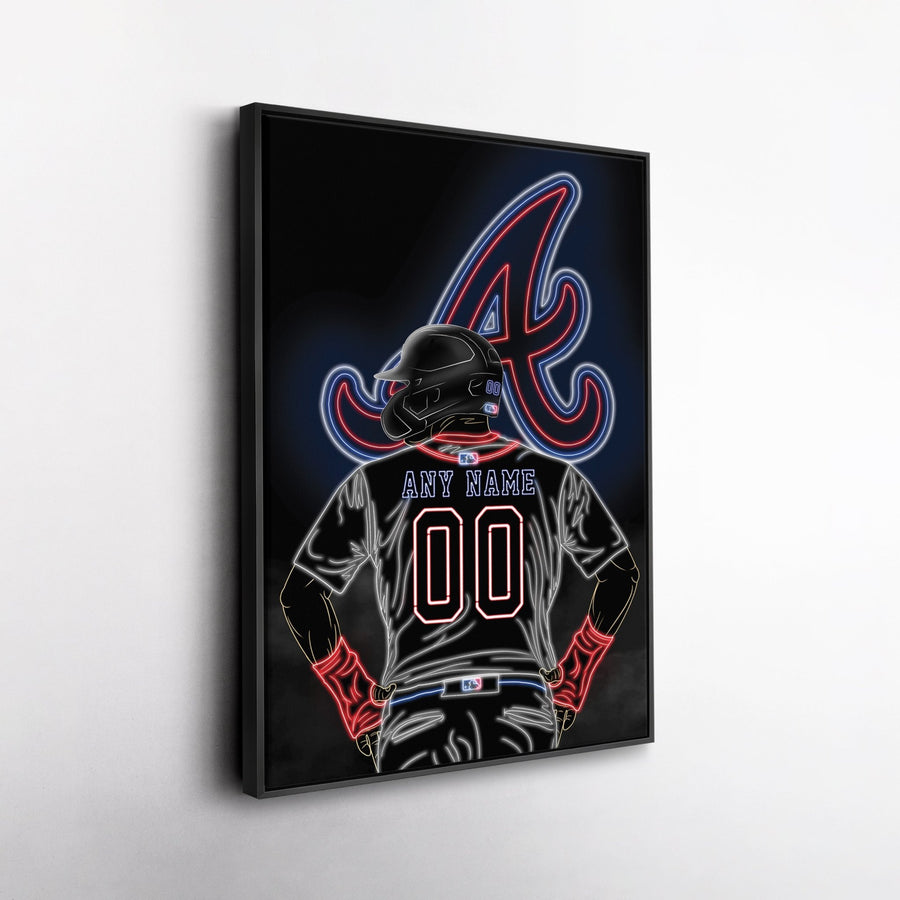 Atlanta Braves Personalized Jersey Canvas | Neon Wall Art - CanvasNeon