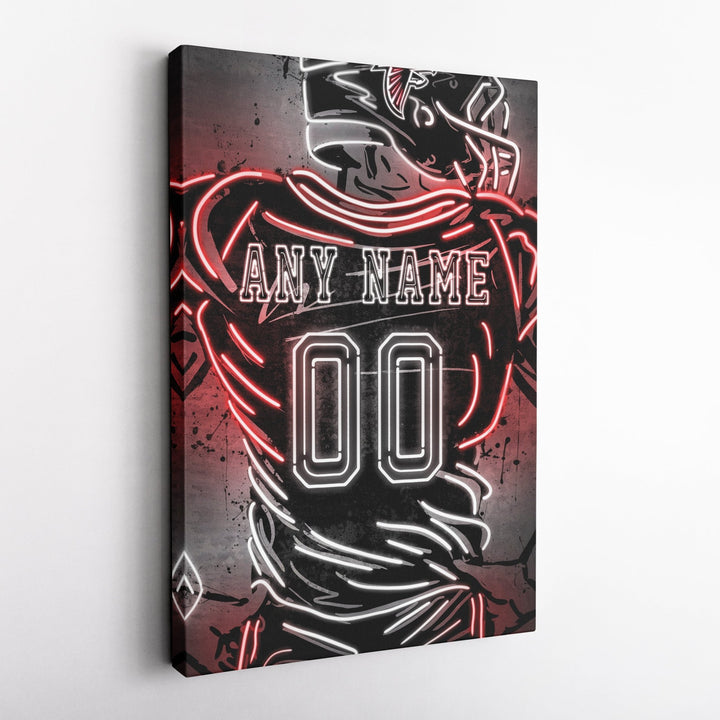 Atlanta Falcons Custom Jersey Canvas | Neon Wall Art - CanvasNeon