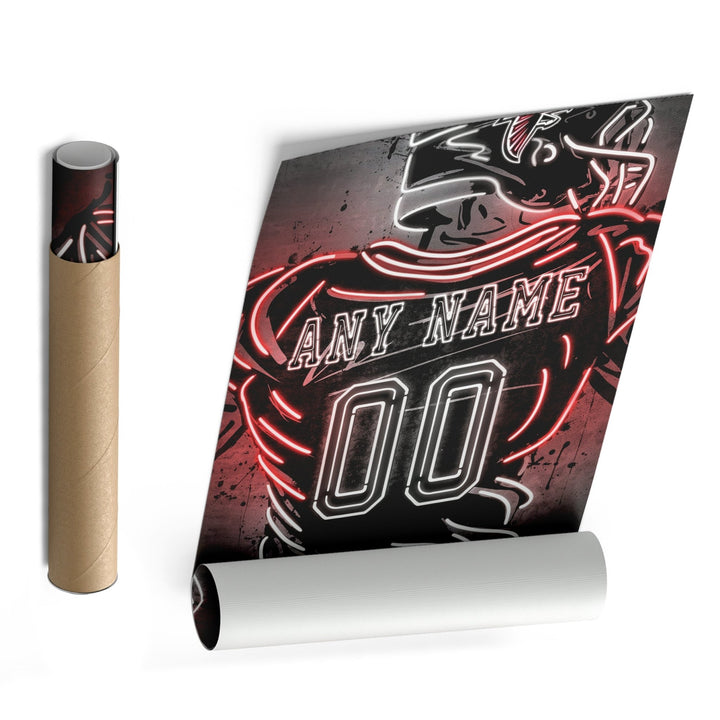 Atlanta Falcons Custom Jersey Canvas | Neon Wall Art - CanvasNeon