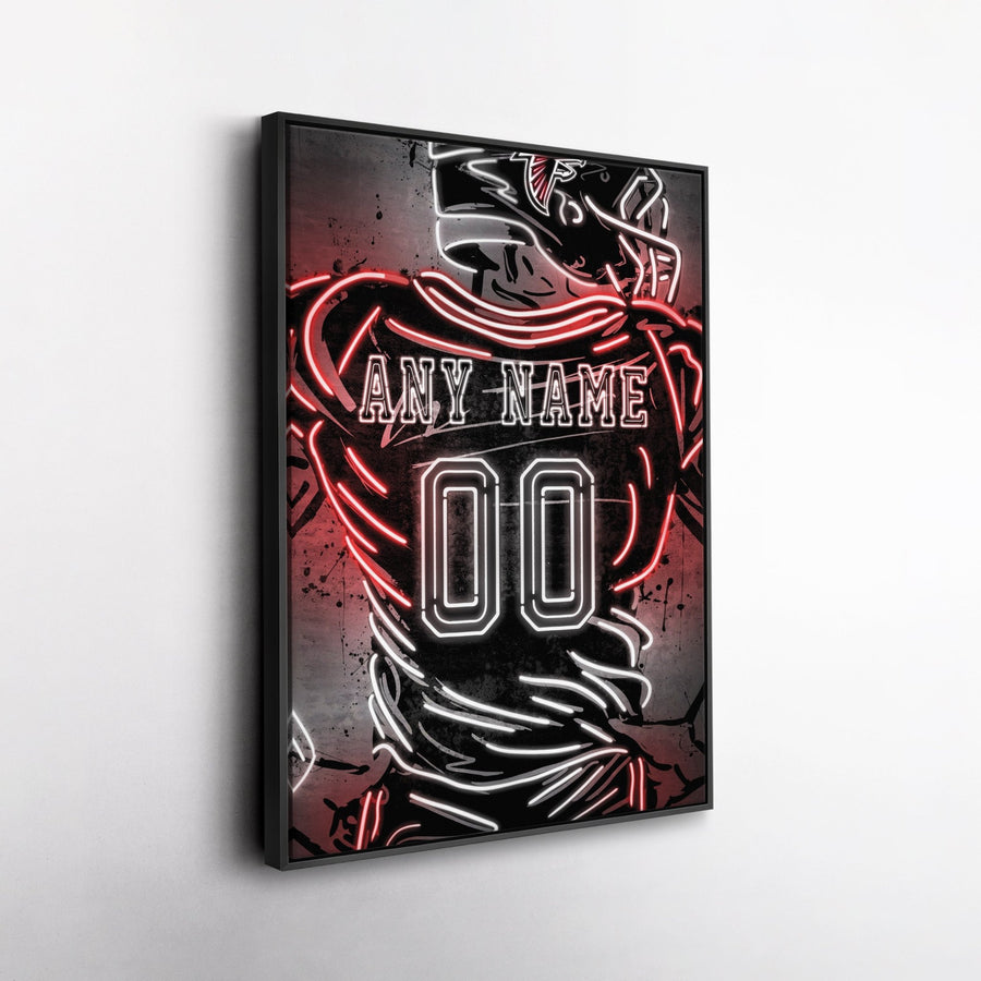 Atlanta Falcons Custom Jersey Canvas | Neon Wall Art - CanvasNeon