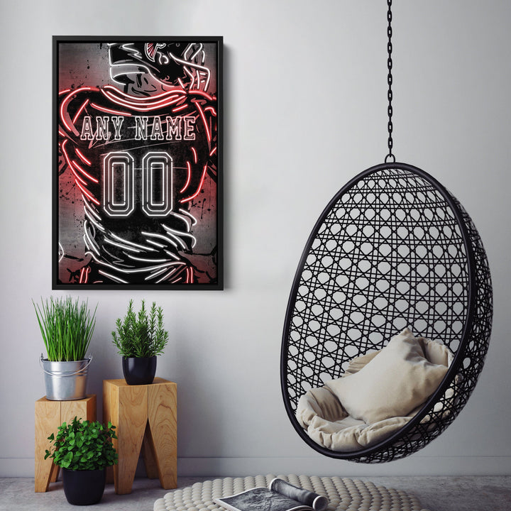 Atlanta Falcons Custom Jersey Canvas | Neon Wall Art - CanvasNeon