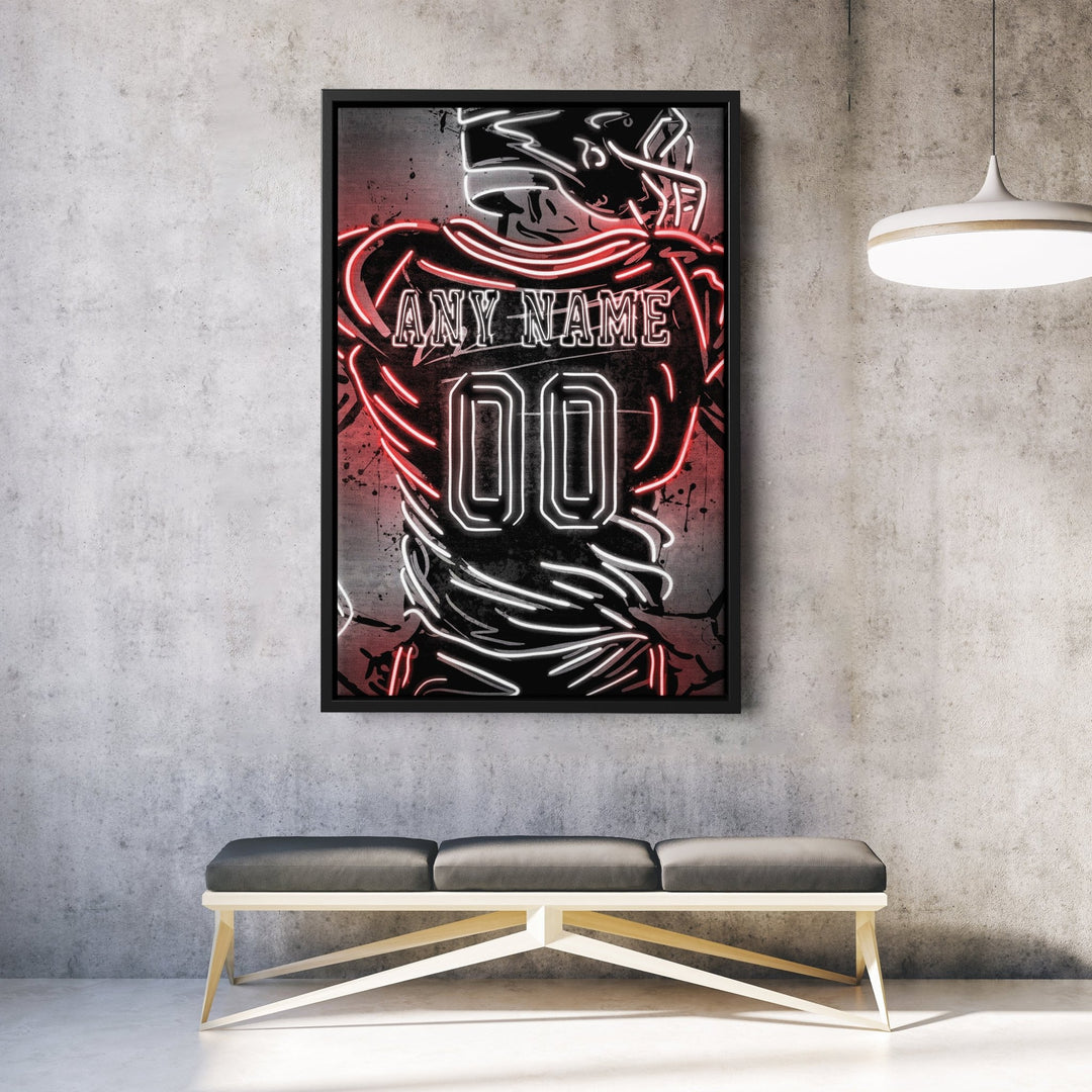 Atlanta Falcons Custom Jersey Canvas | Neon Wall Art - CanvasNeon