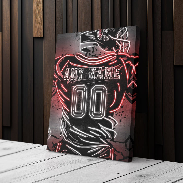 Atlanta Falcons Custom Jersey Canvas | Neon Wall Art - CanvasNeon