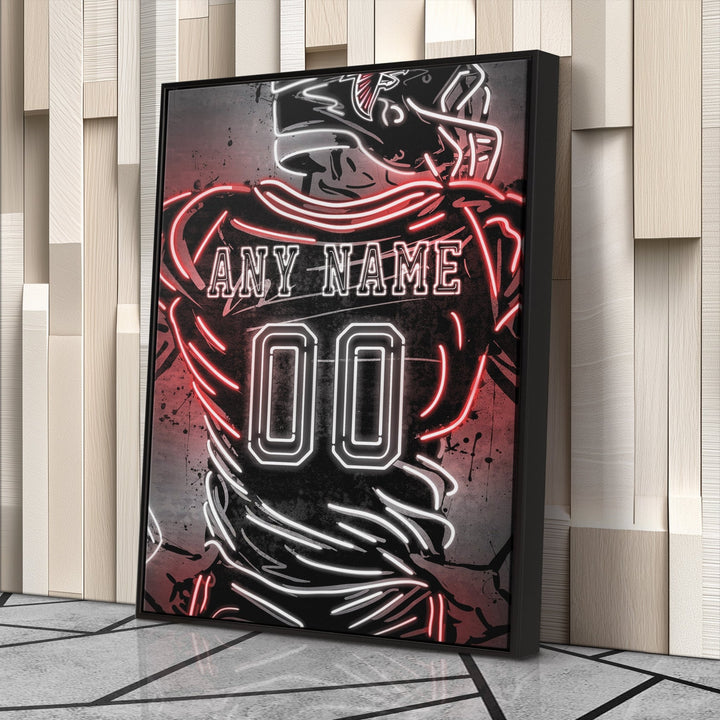 Atlanta Falcons Custom Jersey Canvas | Neon Wall Art - CanvasNeon