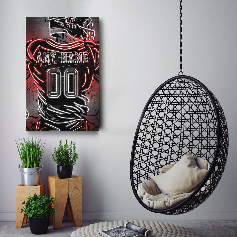 Atlanta Falcons Custom Jersey Canvas | Neon Wall Art - CanvasNeon