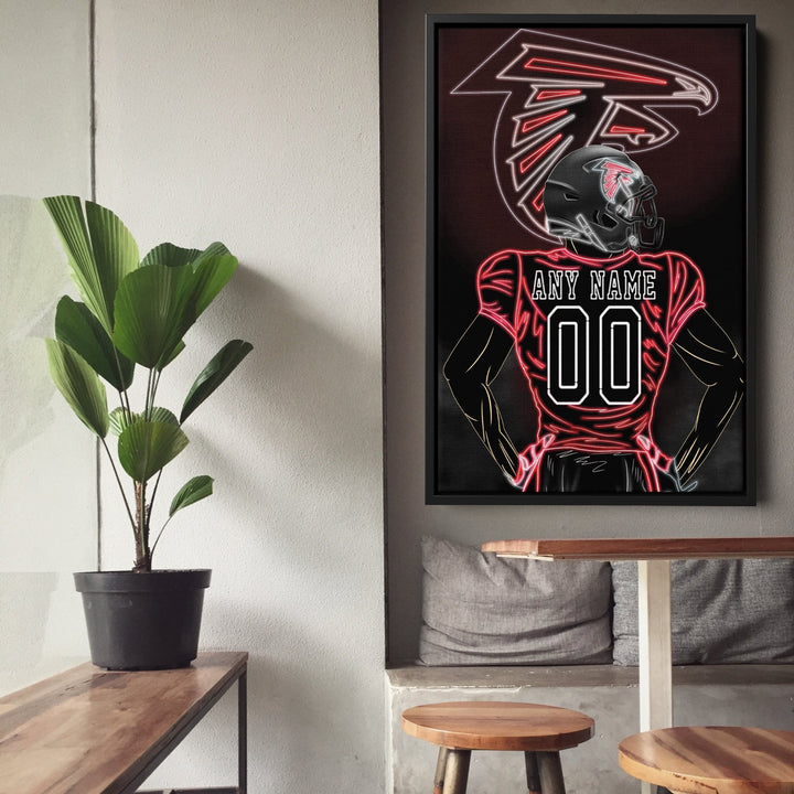 Atlanta Falcons Personalized Jersey Canvas | Neon Wall Art - CanvasNeon