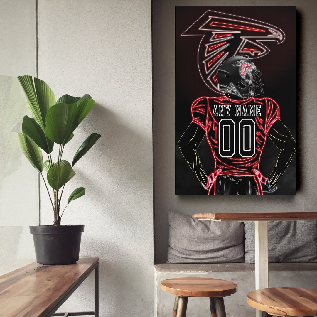 Atlanta Falcons Personalized Jersey Canvas | Neon Wall Art - CanvasNeon