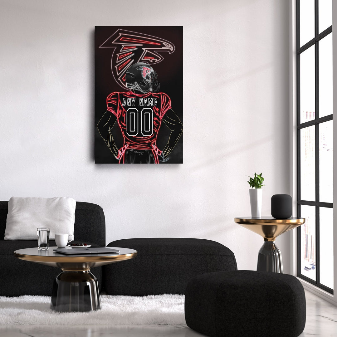 Atlanta Falcons Personalized Jersey Canvas | Neon Wall Art - CanvasNeon