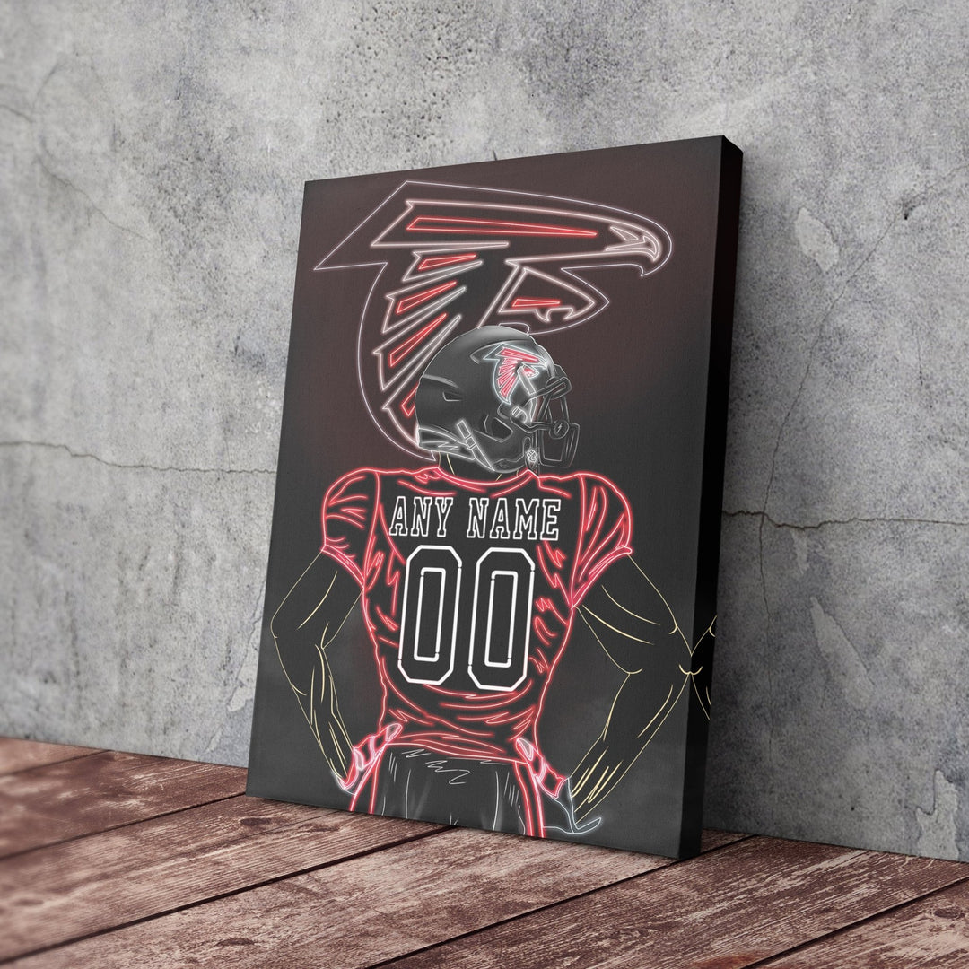 Atlanta Falcons Personalized Jersey Canvas | Neon Wall Art - CanvasNeon