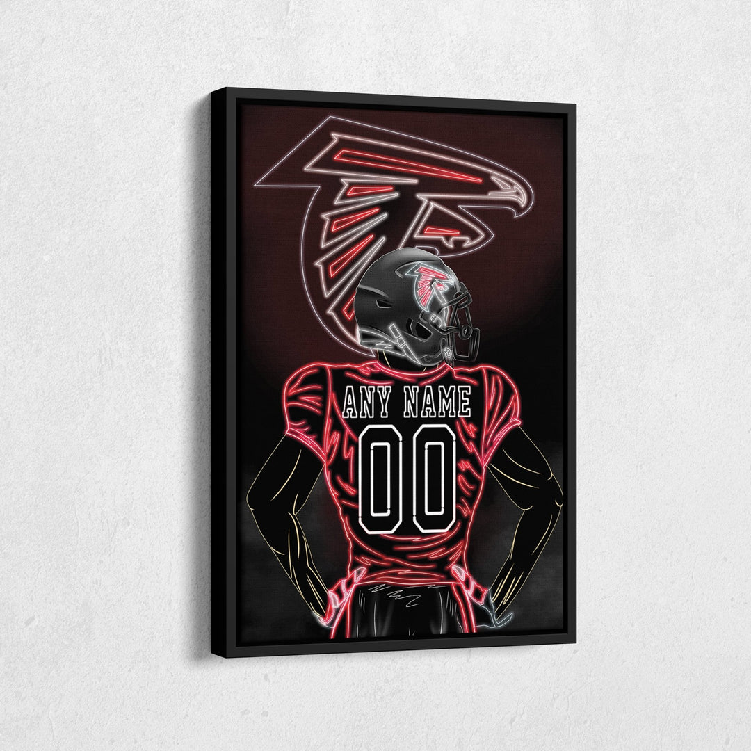 Atlanta Falcons Personalized Jersey Canvas | Neon Wall Art - CanvasNeon