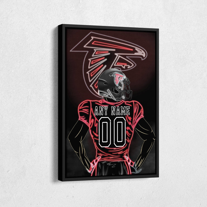 Atlanta Falcons Personalized Jersey Canvas | Neon Wall Art - CanvasNeon