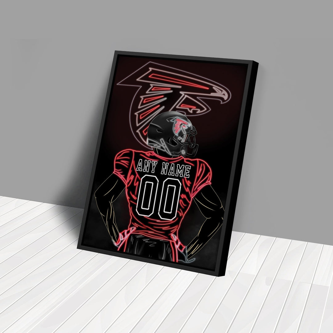 Atlanta Falcons Personalized Jersey Canvas | Neon Wall Art - CanvasNeon