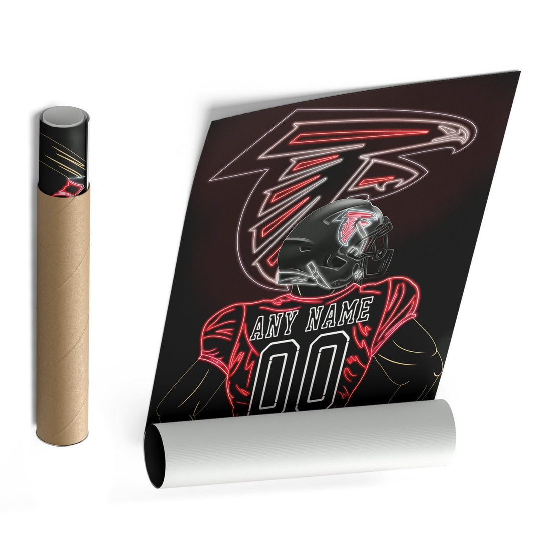 Atlanta Falcons Personalized Jersey Canvas | Neon Wall Art - CanvasNeon