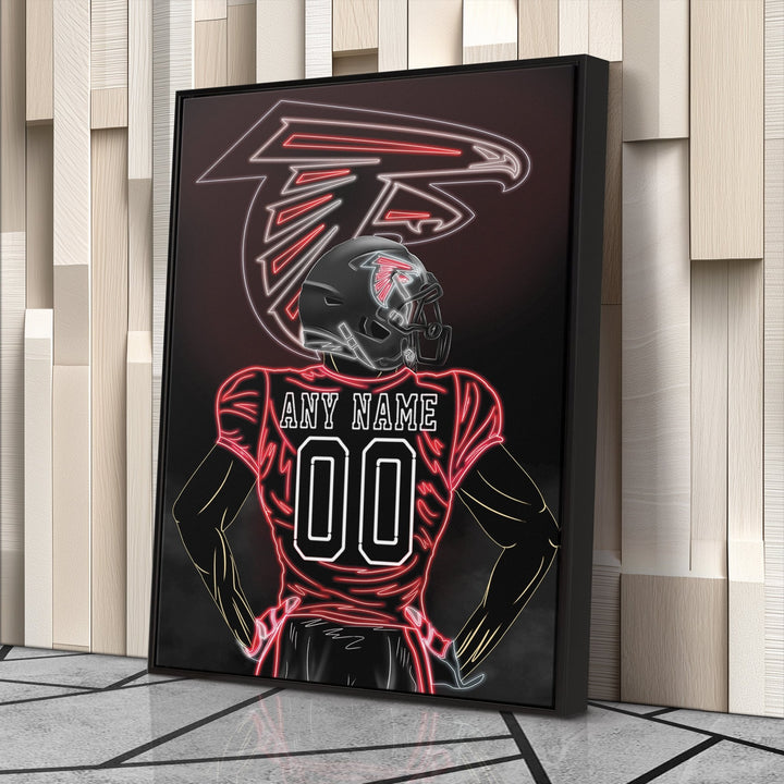 Atlanta Falcons Personalized Jersey Canvas | Neon Wall Art - CanvasNeon