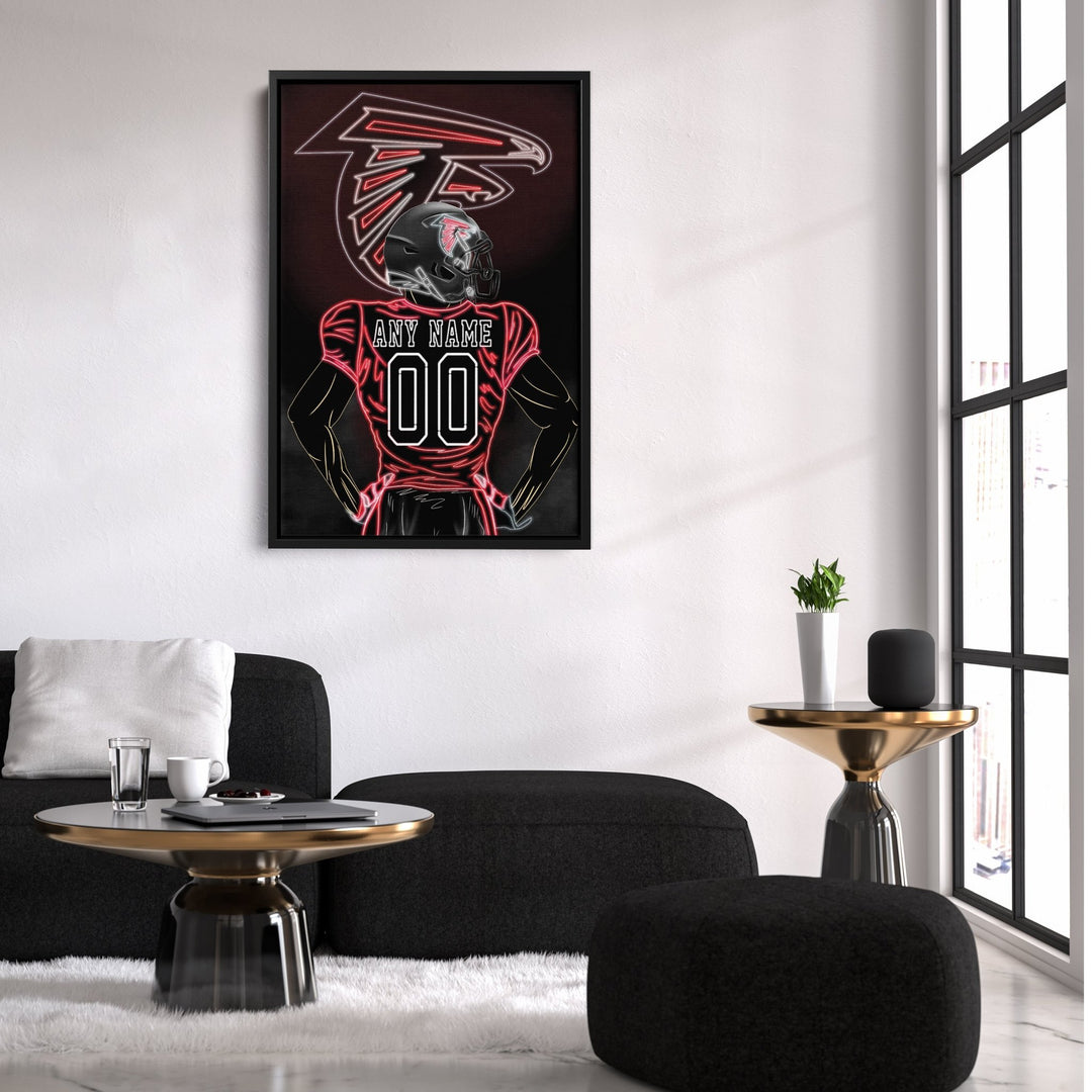 Atlanta Falcons Personalized Jersey Canvas | Neon Wall Art - CanvasNeon