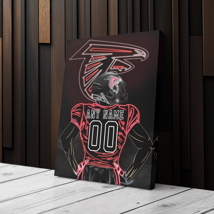 Atlanta Falcons Personalized Jersey Canvas | Neon Wall Art - CanvasNeon