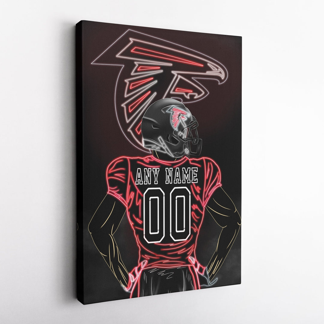 Atlanta Falcons Personalized Jersey Canvas | Neon Wall Art - CanvasNeon