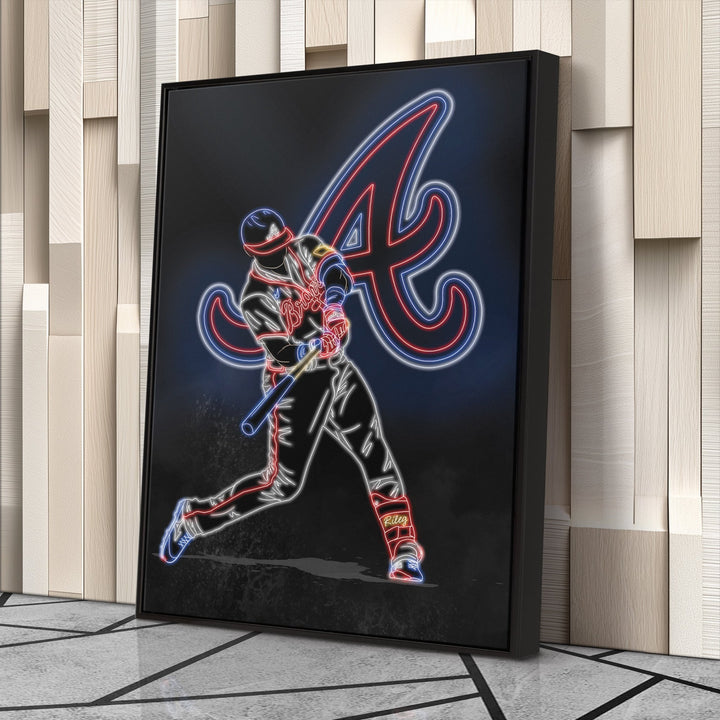 Austin Riley Neon Canvas Art | Braves Wall Decor - CanvasNeon