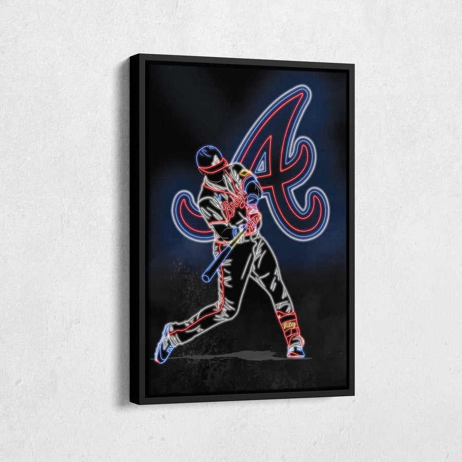 Austin Riley Neon Canvas Art | Braves Wall Decor - CanvasNeon