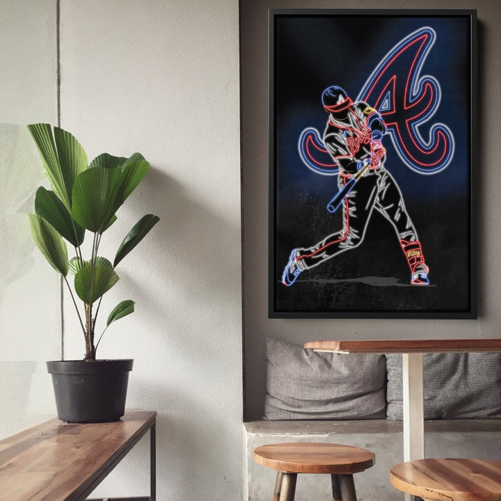 Austin Riley Neon Canvas Art | Braves Wall Decor - CanvasNeon