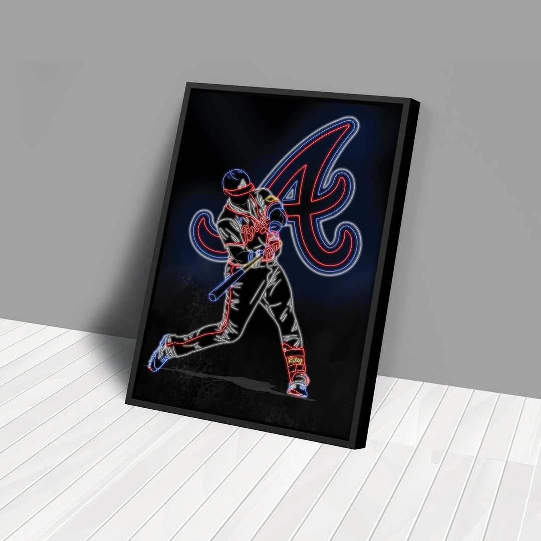 Austin Riley Neon Canvas Art | Braves Wall Decor - CanvasNeon