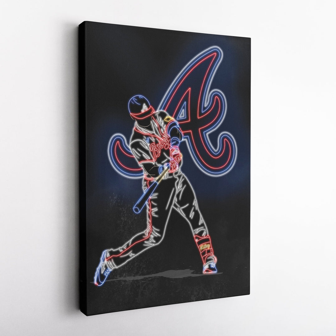 Austin Riley Neon Canvas Art | Braves Wall Decor - CanvasNeon