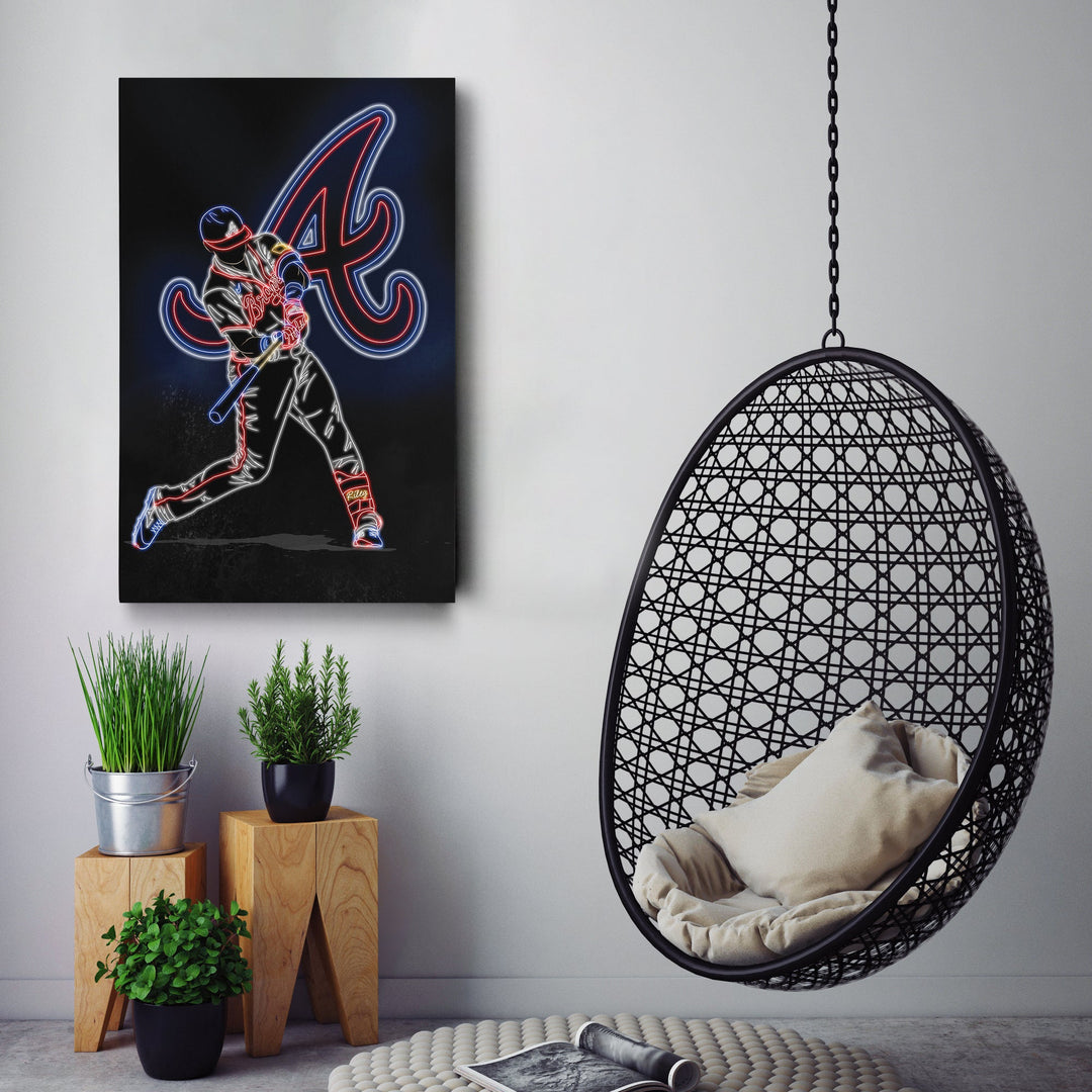 Austin Riley Neon Canvas Art | Braves Wall Decor - CanvasNeon