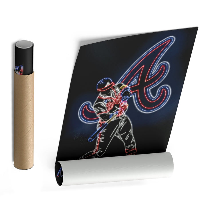 Austin Riley Neon Canvas Art | Braves Wall Decor - CanvasNeon