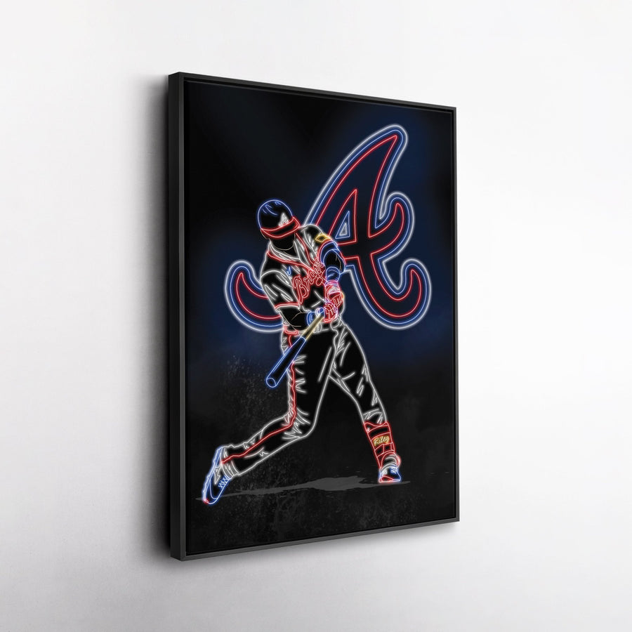 Austin Riley Neon Canvas Art | Braves Wall Decor - CanvasNeon