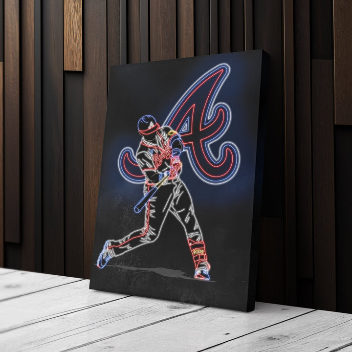Austin Riley Neon Canvas Art | Braves Wall Decor - CanvasNeon