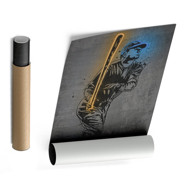 Babe Ruth Neon Canvas Art | Modern Wall Decor for Yankees Fans - CanvasNeon