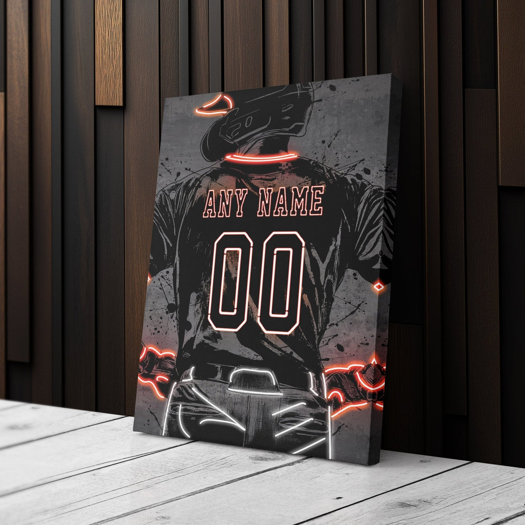 Baltimore Orioles Custom Jersey Canvas | Neon Wall Art - CanvasNeon