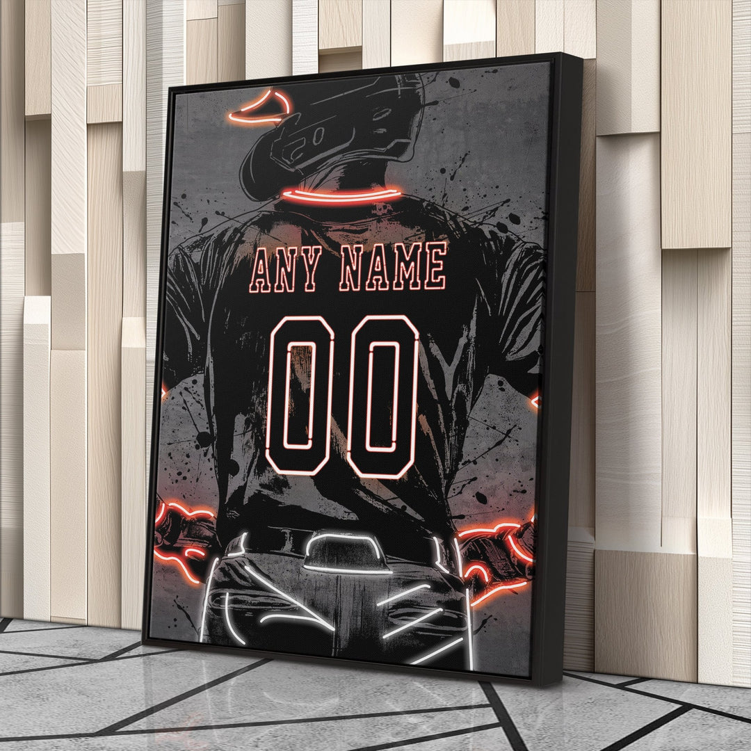 Baltimore Orioles Custom Jersey Canvas | Neon Wall Art - CanvasNeon