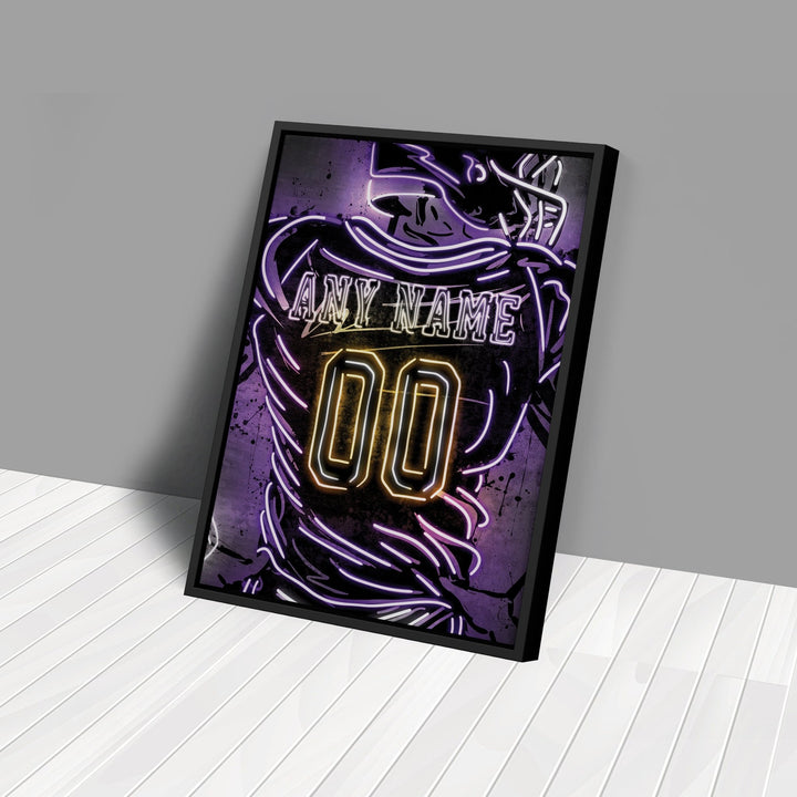 Baltimore Ravens Custom Jersey Canvas | Neon Wall Art - CanvasNeon