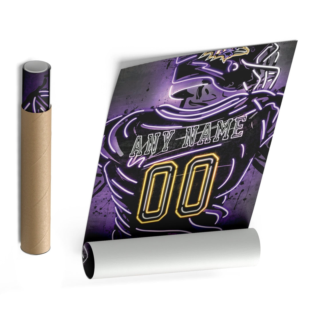 Baltimore Ravens Custom Jersey Canvas | Neon Wall Art - CanvasNeon