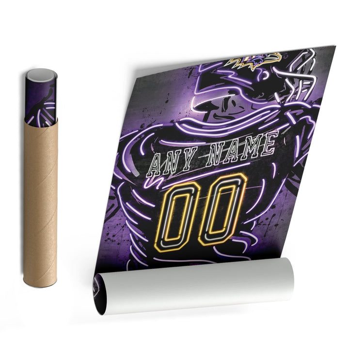 Baltimore Ravens Custom Jersey Canvas | Neon Wall Art - CanvasNeon