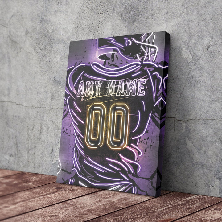 Baltimore Ravens Custom Jersey Canvas | Neon Wall Art - CanvasNeon