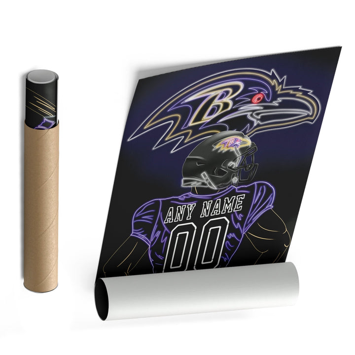 Baltimore Ravens Personalized Jersey Canvas | Neon Wall Art - CanvasNeon