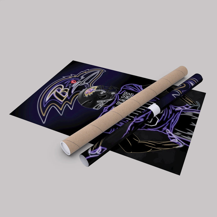 Baltimore Ravens Personalized Jersey Canvas | Neon Wall Art - CanvasNeon