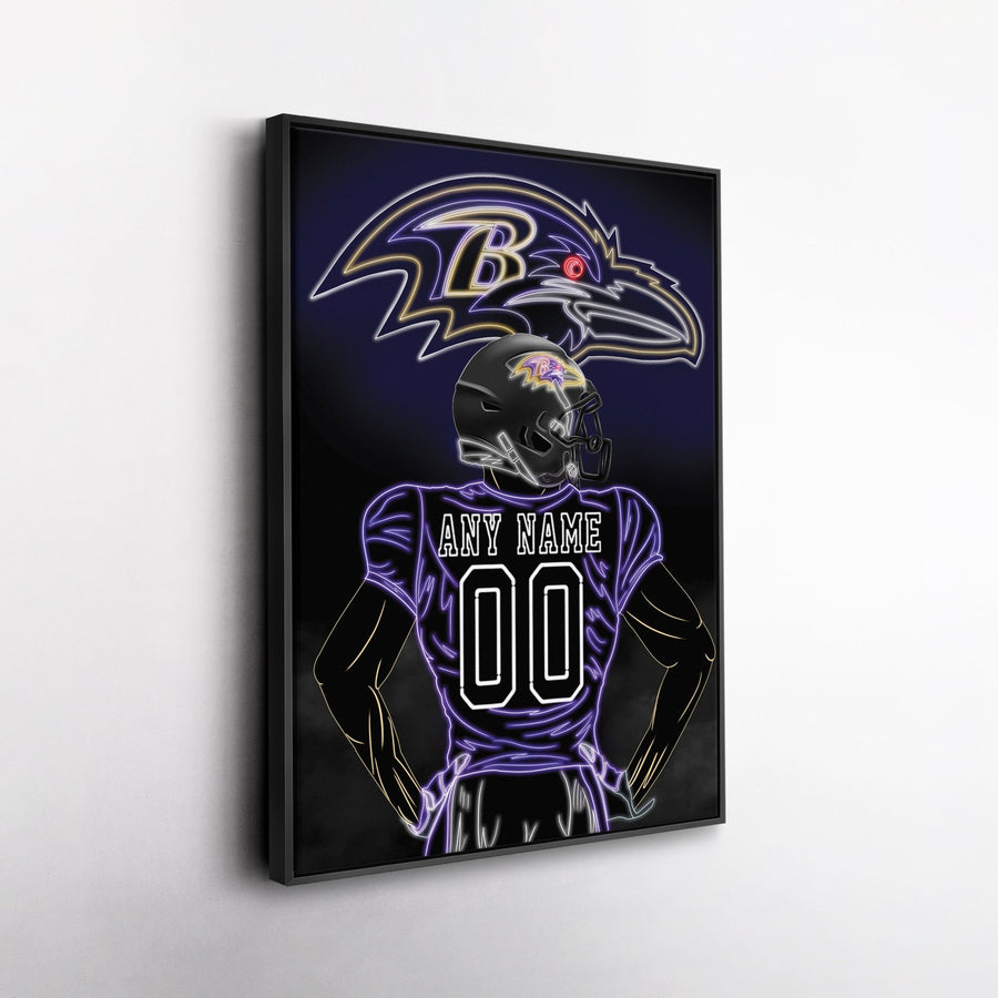 Baltimore Ravens Personalized Jersey Canvas | Neon Wall Art - CanvasNeon