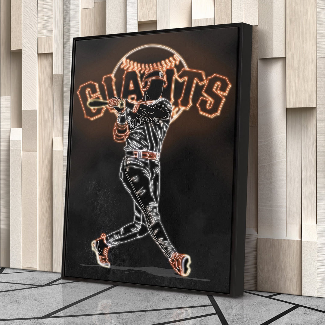 Barry Bonds Neon Canvas Art | Giants Wall Decor - CanvasNeon