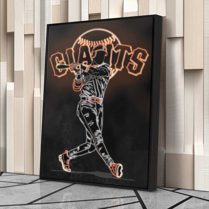 Barry Bonds Neon Canvas Art | Giants Wall Decor - CanvasNeon