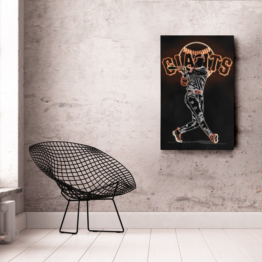 Barry Bonds Neon Canvas Art | Giants Wall Decor - CanvasNeon