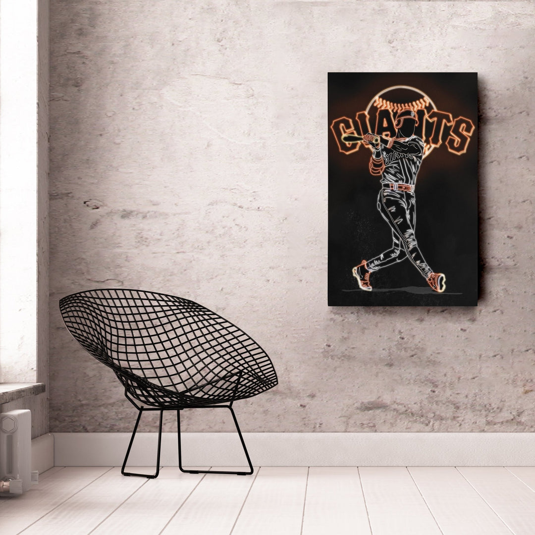 Barry Bonds Neon Canvas Art | Giants Wall Decor - CanvasNeon
